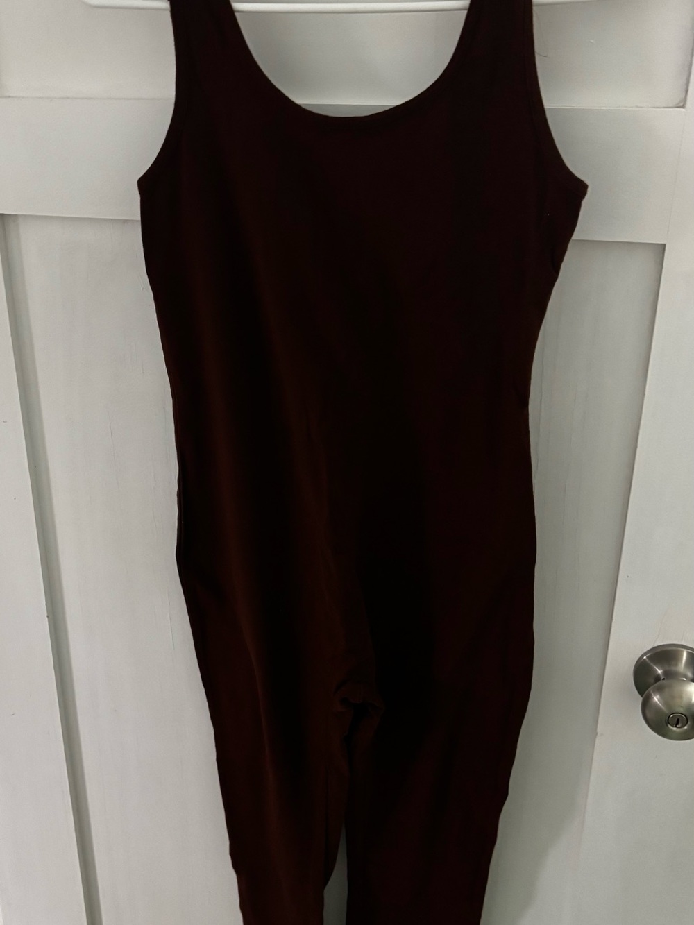 Bozzolo Brown Cotton Blend Top - Solid Unitard Size M